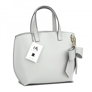 Geanta dama din piele naturala DiAmanti Fiorenza Oro Gri Deschis